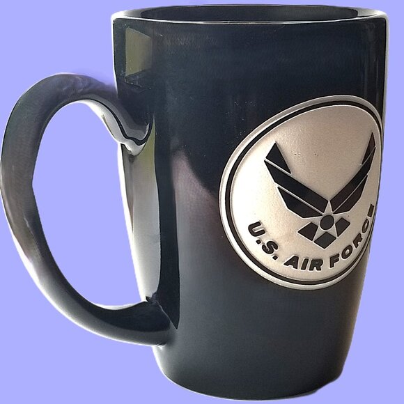 Air Force Black Coffee Mug, "A Gift of Honor " Sand-Carved Ceramic Military Mug - Picture 4 of 13